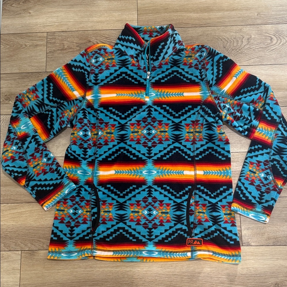 Powder River Outfitters - Aztec Print Half-Zip Fleece Pullover - size XL